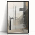 Abstract minimalist wall art featuring a sleek black acrylic frame, showcasing a contemporary design that enhances modern interiors with elegance and sophistication.