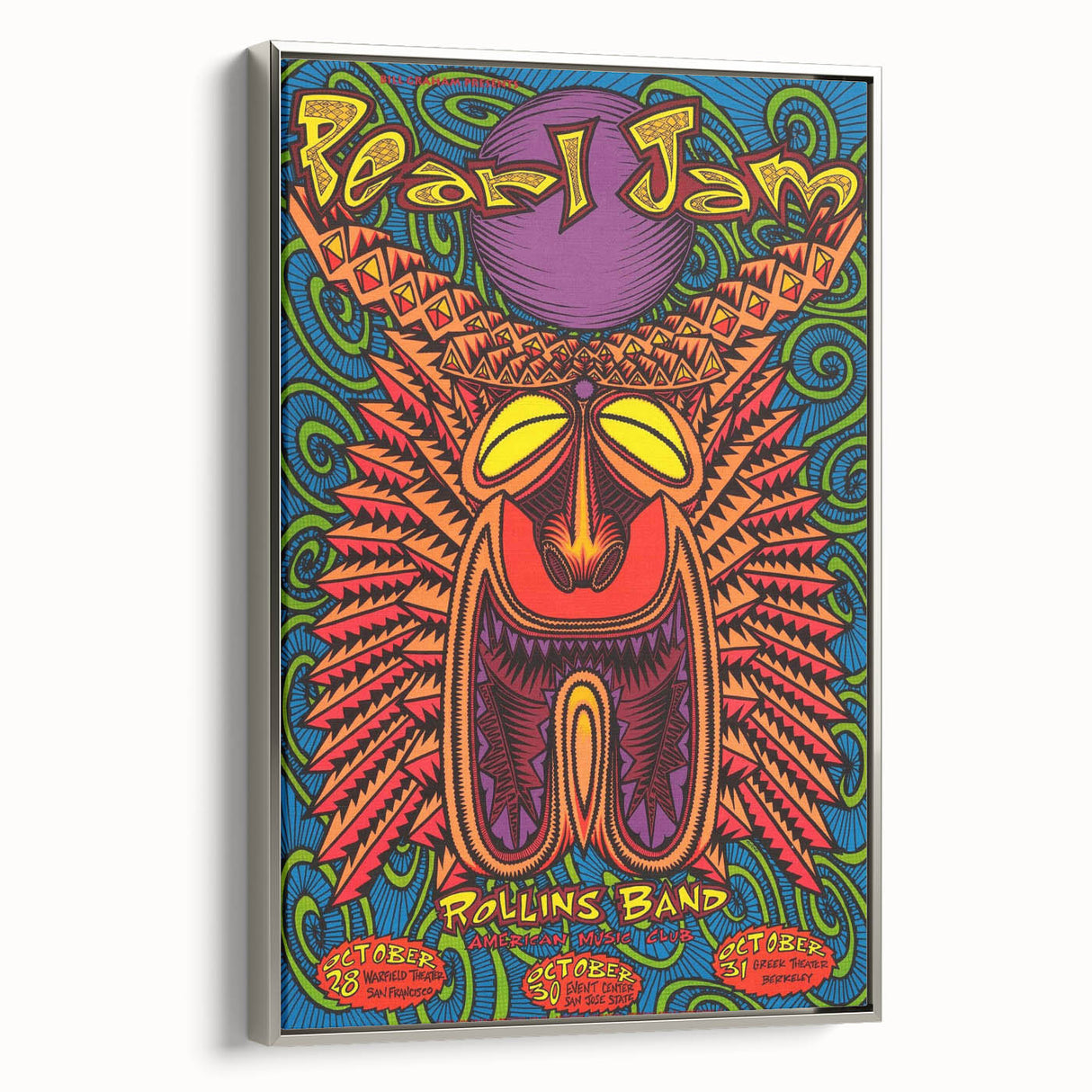 Pearl Jam Concert Poster - Retro Psychedelic Art for Fans