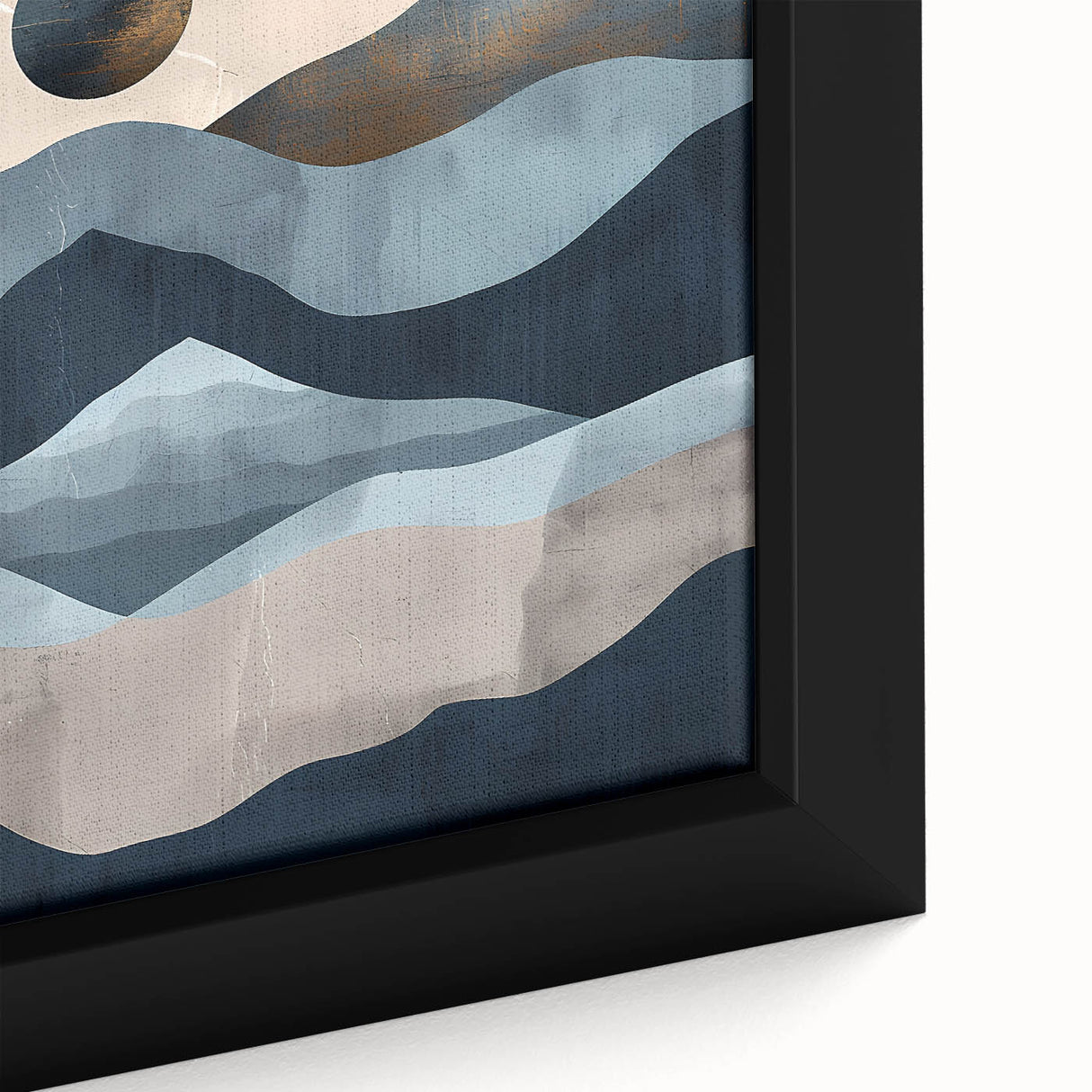Dining Room Wall Art Collection – Blue & Gold Abstract Landscape