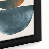 Close-up of a framed abstract minimalist wall art piece showcasing soft neutral tones and geometric patterns, ideal for modern decor and artistic spaces.