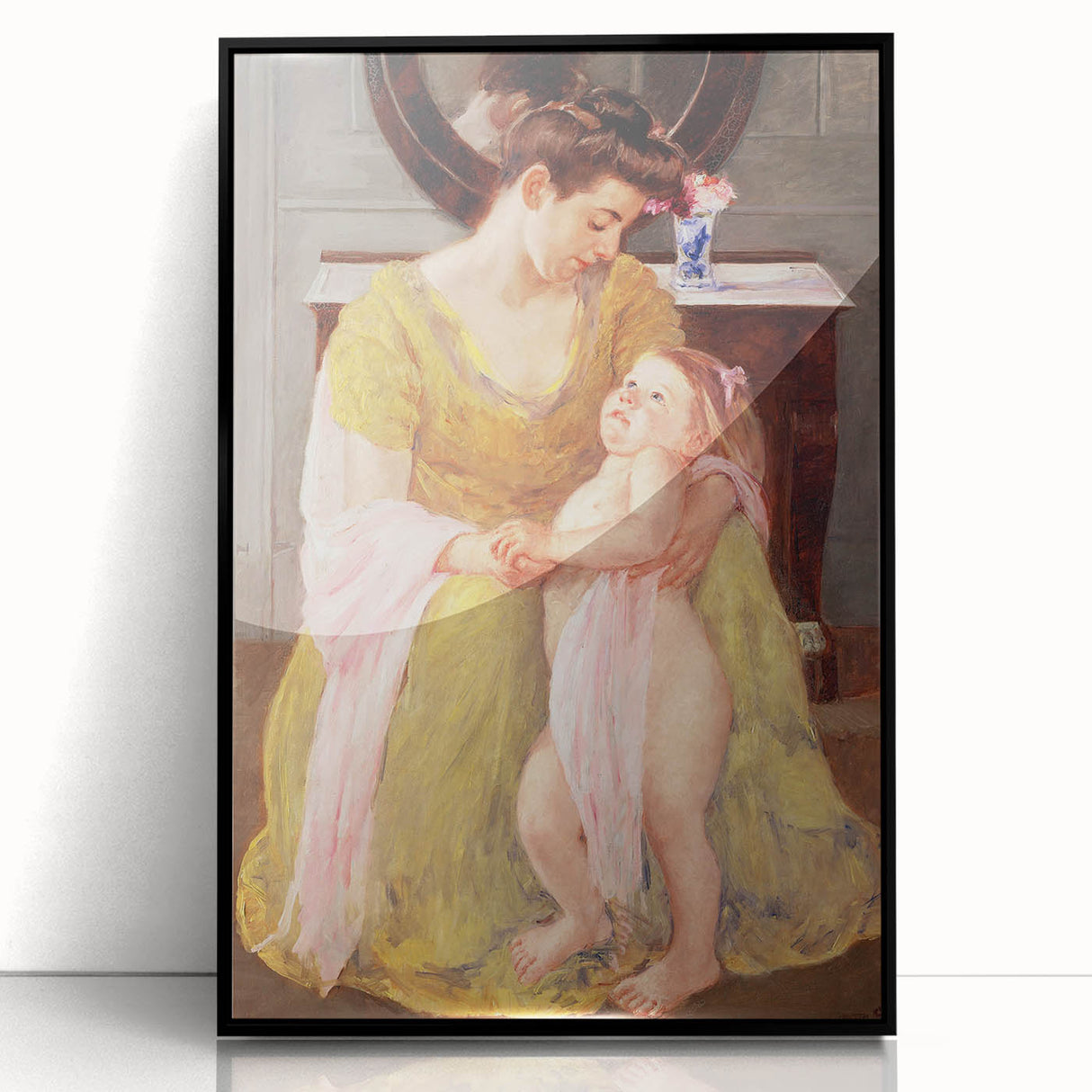 Mother and Child with Rose Scarf - Impressionist Art by Mary Cassatt