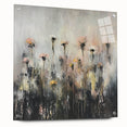 Abstract floral acrylic glass artwork showcasing vibrant colors and intricate designs, displayed from a side view with visible mounting pins for easy installation.