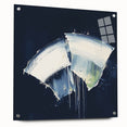 Contemporary Abstract Canvas – Bold Navy and White Minimalist Art