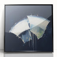 Contemporary Abstract Canvas – Bold Navy and White Minimalist Art