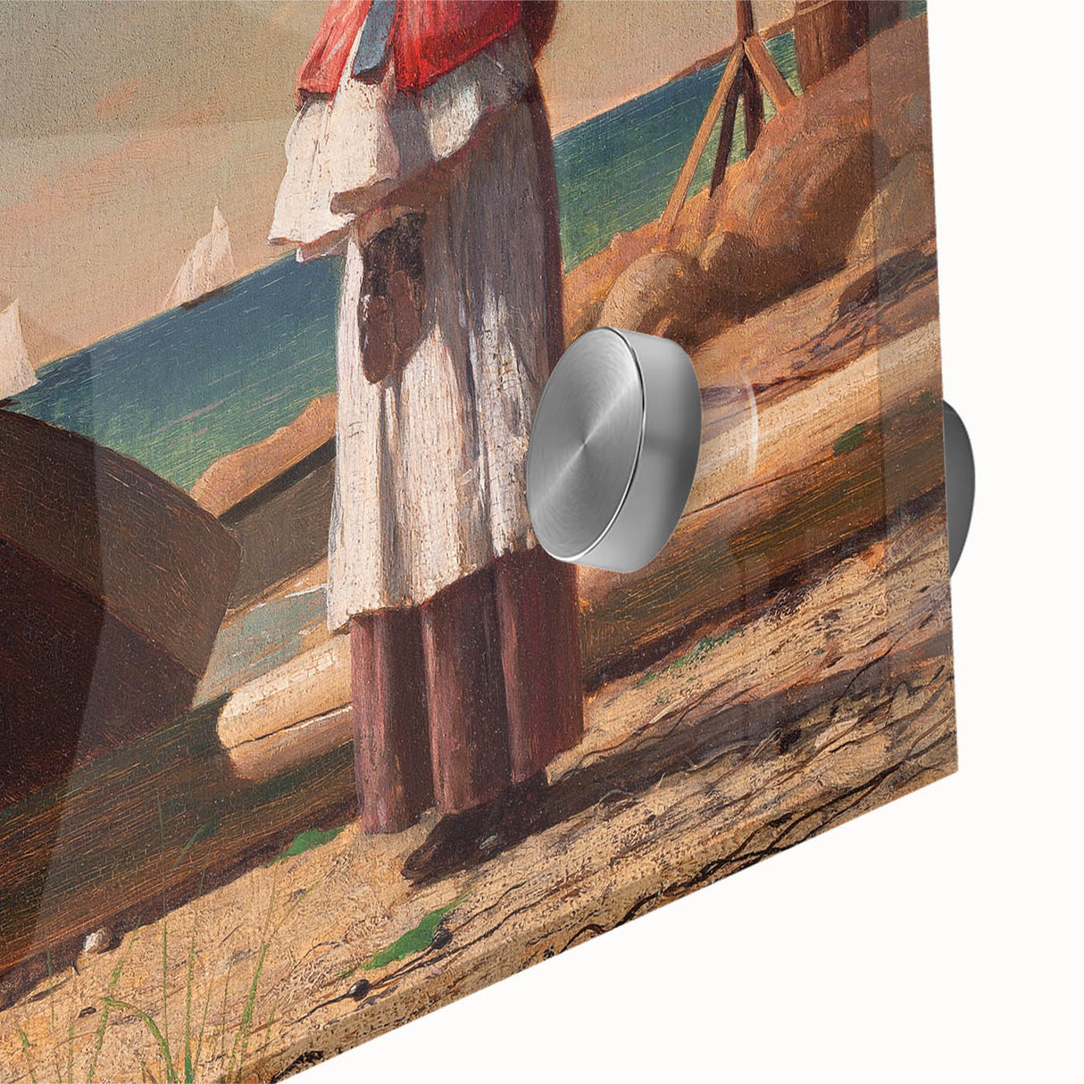 Fine Art Realism: Coastal Family Scene Realism Wall Art Canvas Print