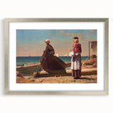 Fine Art Realism: Coastal Family Scene Realism Wall Art Canvas Print