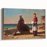 Fine Art Realism: Coastal Family Scene Realism Wall Art Canvas Print