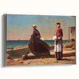Fine Art Realism: Coastal Family Scene Realism Wall Art Canvas Print