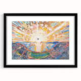 Expressionist Art: Radiant Sunburst Landscape with Vibrant Colors