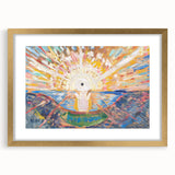 Expressionist Art: Radiant Sunburst Landscape with Vibrant Colors