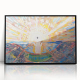 Expressionist Art: Radiant Sunburst Landscape with Vibrant Colors