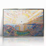 Expressionist Art: Radiant Sunburst Landscape with Vibrant Colors