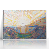Expressionist Art: Radiant Sunburst Landscape with Vibrant Colors