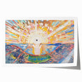 Expressionist Art: Radiant Sunburst Landscape with Vibrant Colors