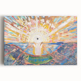 Expressionist Art: Radiant Sunburst Landscape with Vibrant Colors