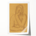 Minimalist Figurative Wall Art - "Seated" by Mikulas Galanda in Warm Tones
