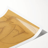 Minimalist Figurative Wall Art - "Seated" by Mikulas Galanda in Warm Tones