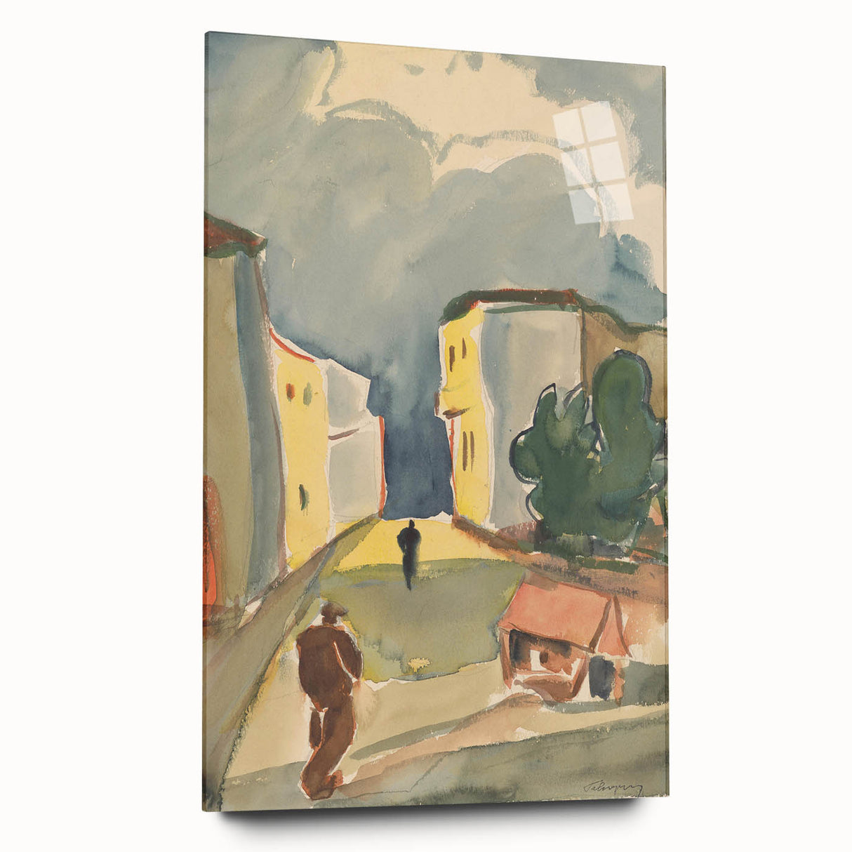 Detailed Art Realism: Abstract Urban Pedestrian Scene Realism Canvas Print