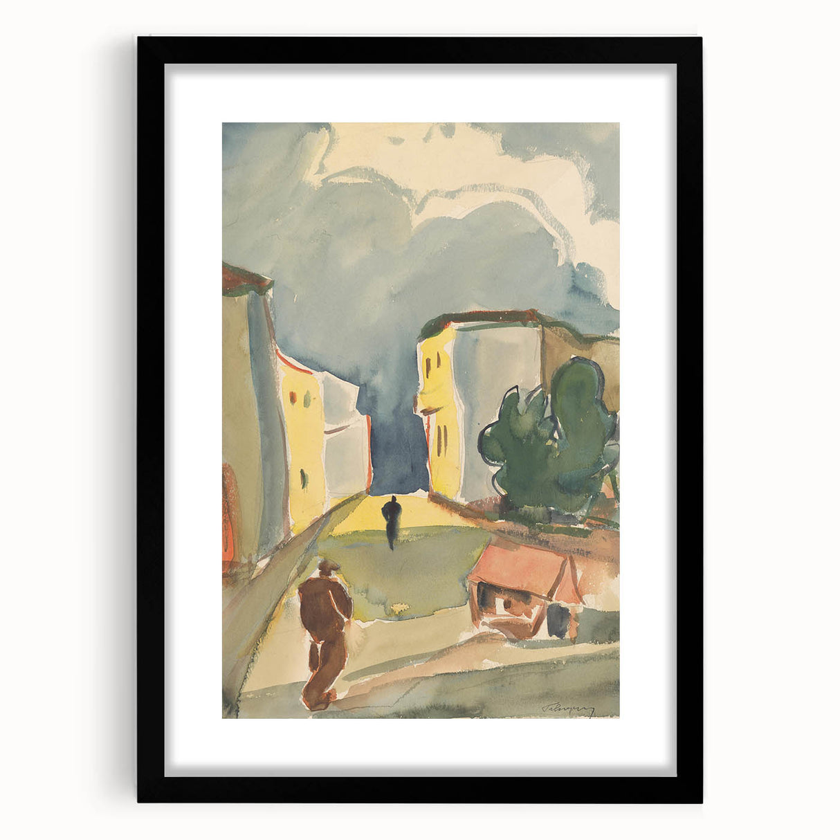 Detailed Art Realism: Abstract Urban Pedestrian Scene Realism Canvas Print