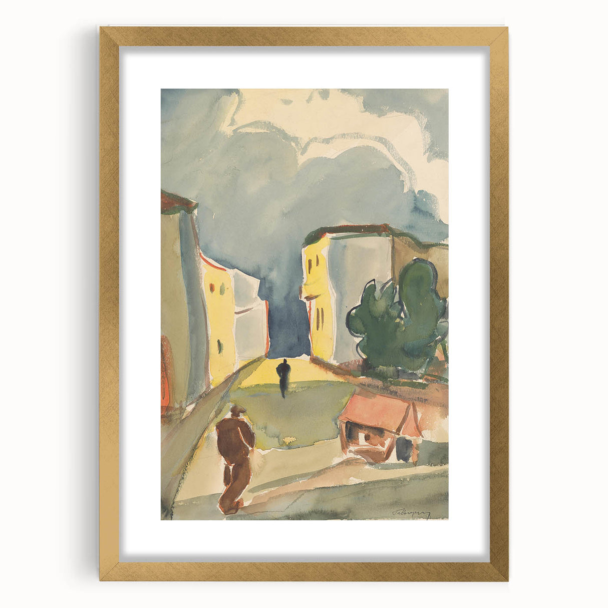 Detailed Art Realism: Abstract Urban Pedestrian Scene Realism Canvas Print