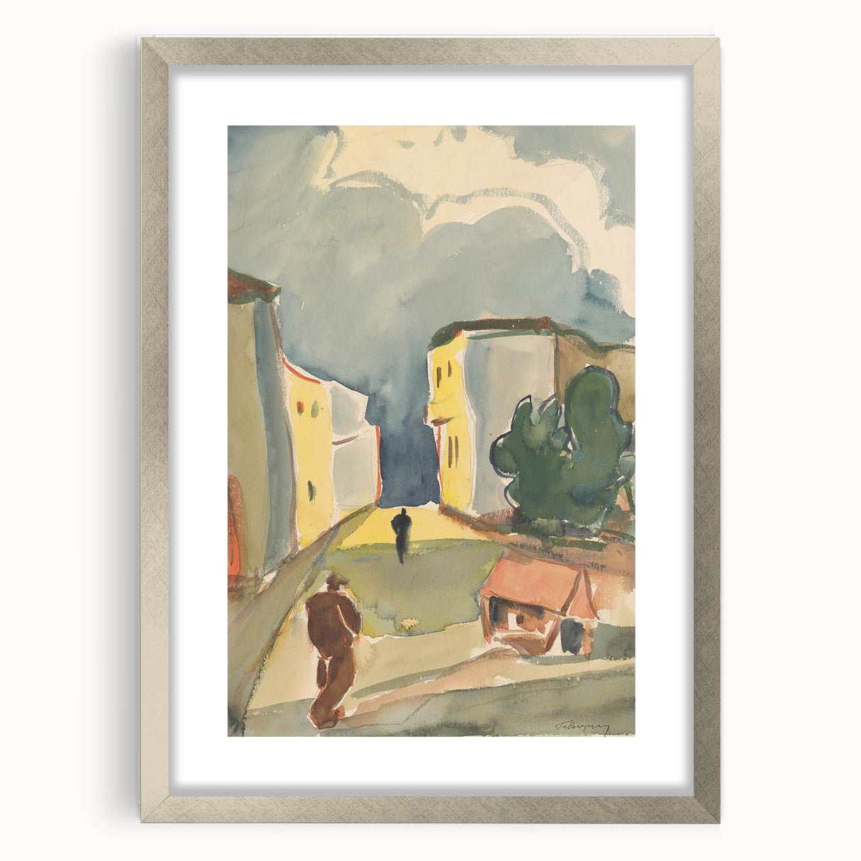 Detailed Art Realism: Abstract Urban Pedestrian Scene Realism Canvas Print