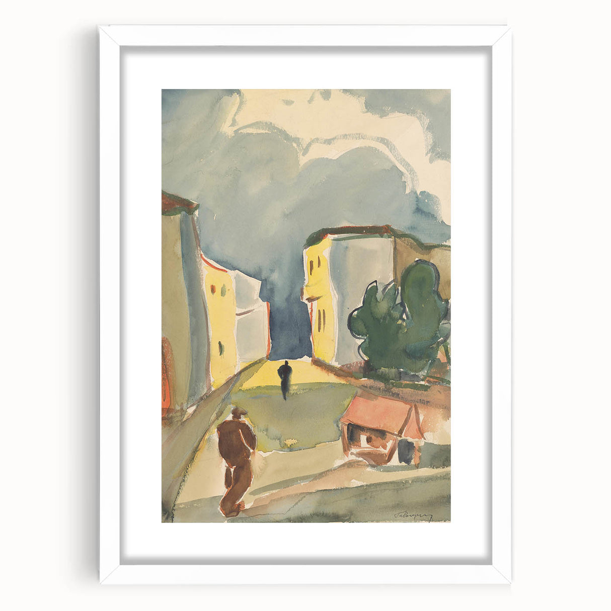 Detailed Art Realism: Abstract Urban Pedestrian Scene Realism Canvas Print
