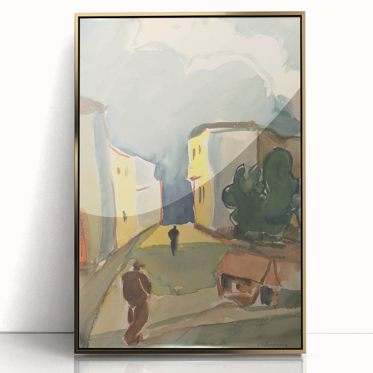 Detailed Art Realism: Abstract Urban Pedestrian Scene Realism Canvas Print