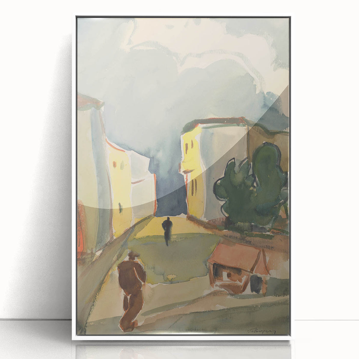 Detailed Art Realism: Abstract Urban Pedestrian Scene Realism Canvas Print