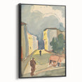 Detailed Art Realism: Abstract Urban Pedestrian Scene Realism Canvas Print