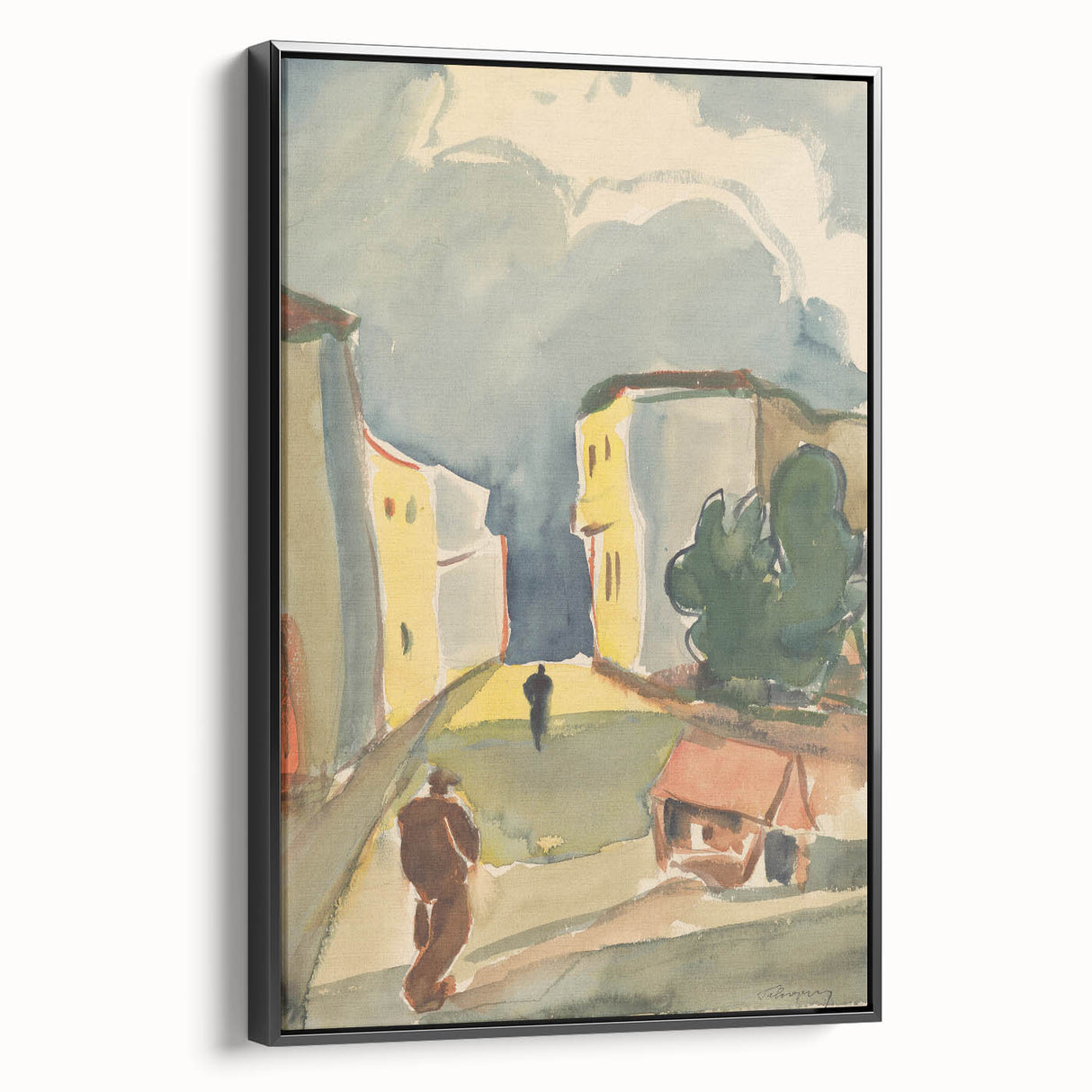 Detailed Art Realism: Abstract Urban Pedestrian Scene Realism Canvas Print