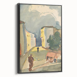Detailed Art Realism: Abstract Urban Pedestrian Scene Realism Canvas Print