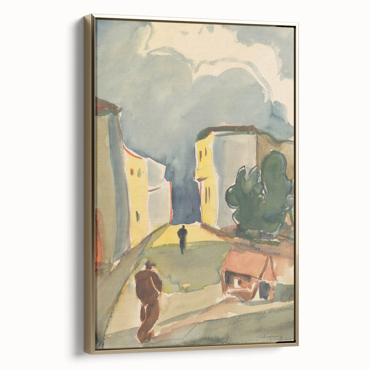Detailed Art Realism: Abstract Urban Pedestrian Scene Realism Canvas Print