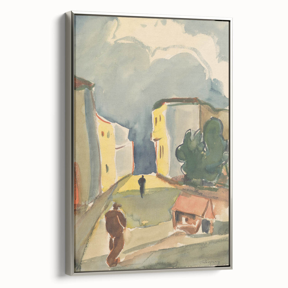 Detailed Art Realism: Abstract Urban Pedestrian Scene Realism Canvas Print