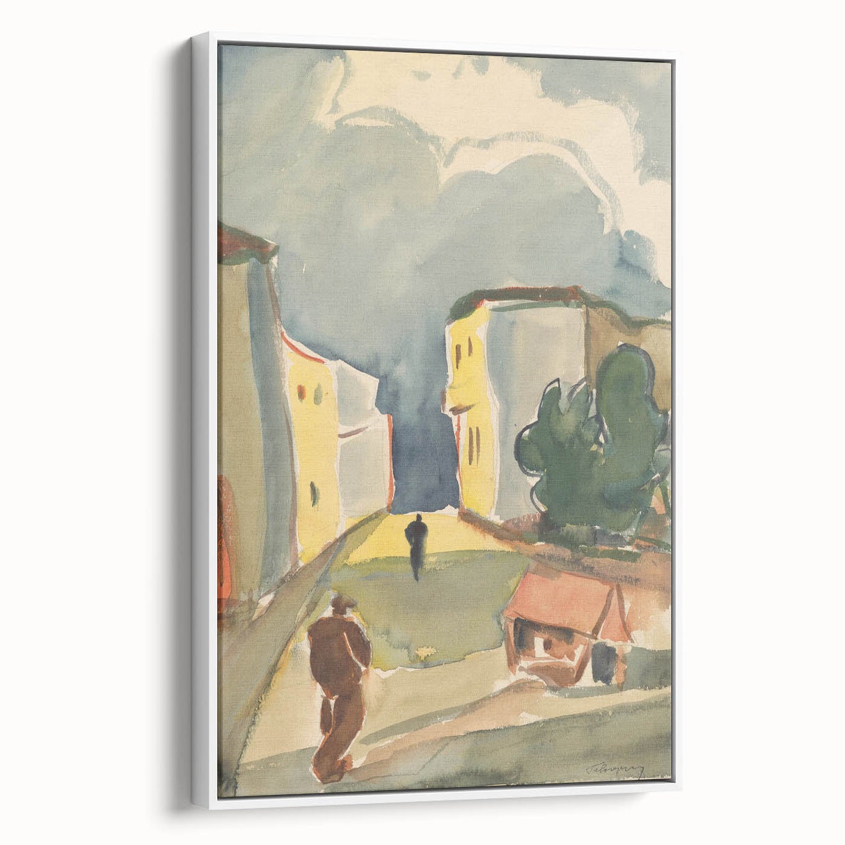 Detailed Art Realism: Abstract Urban Pedestrian Scene Realism Canvas Print