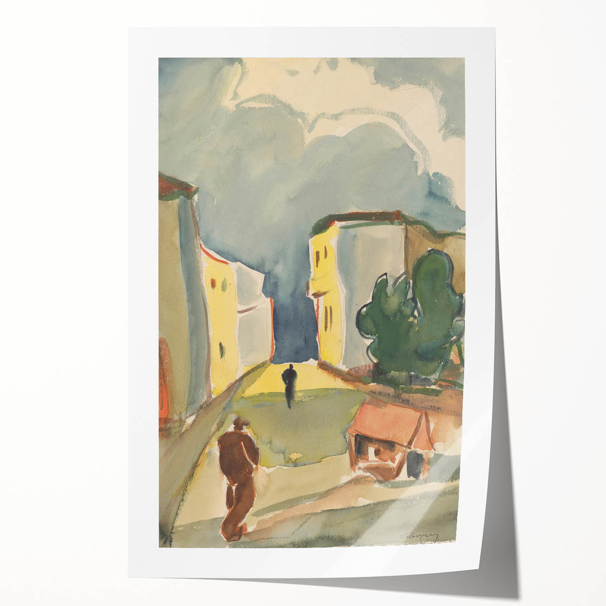 Detailed Art Realism: Abstract Urban Pedestrian Scene Realism Canvas Print