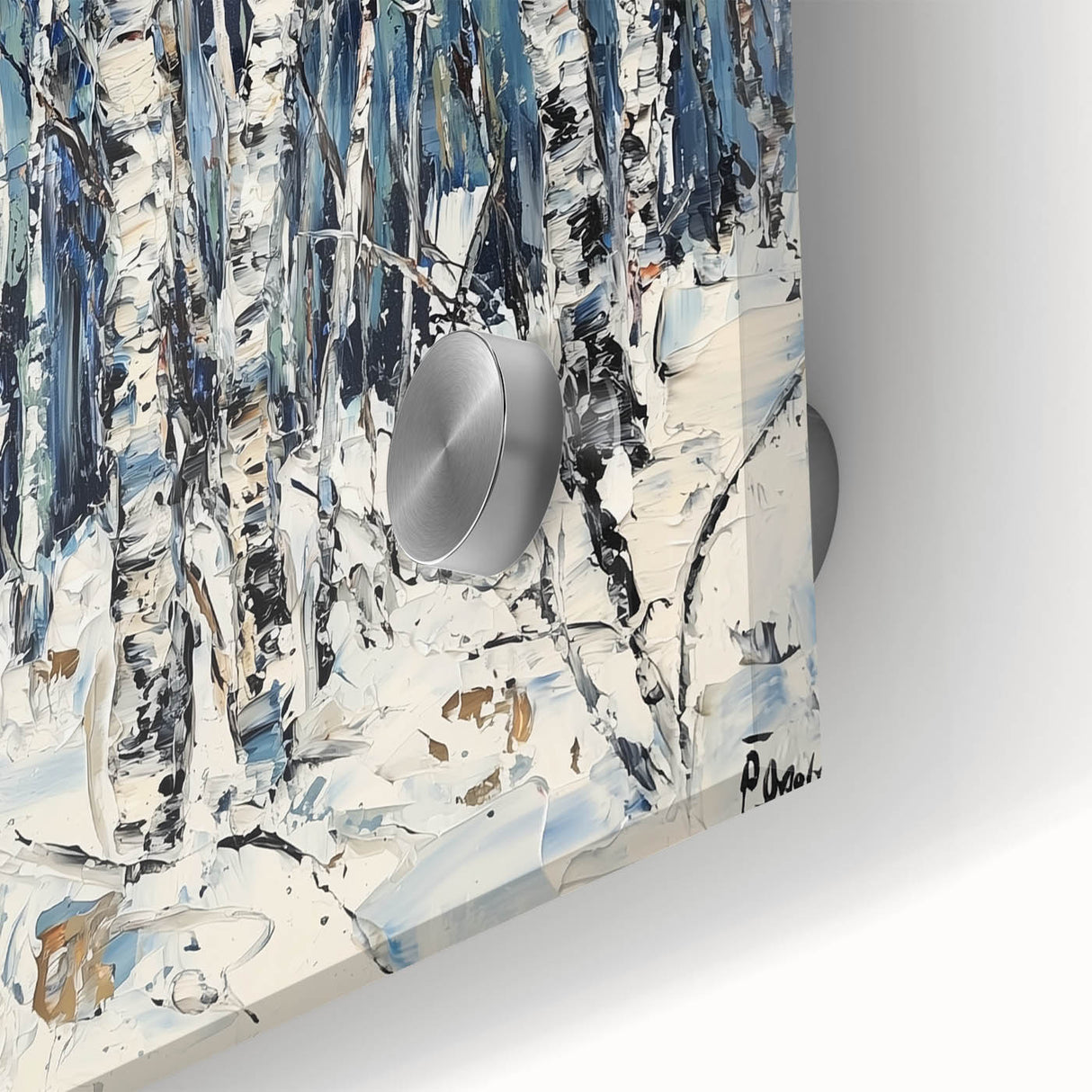 Close-up of vibrant abstract floral acrylic artwork on glass, showcasing intricate details and rich colors, perfect for modern home decor.