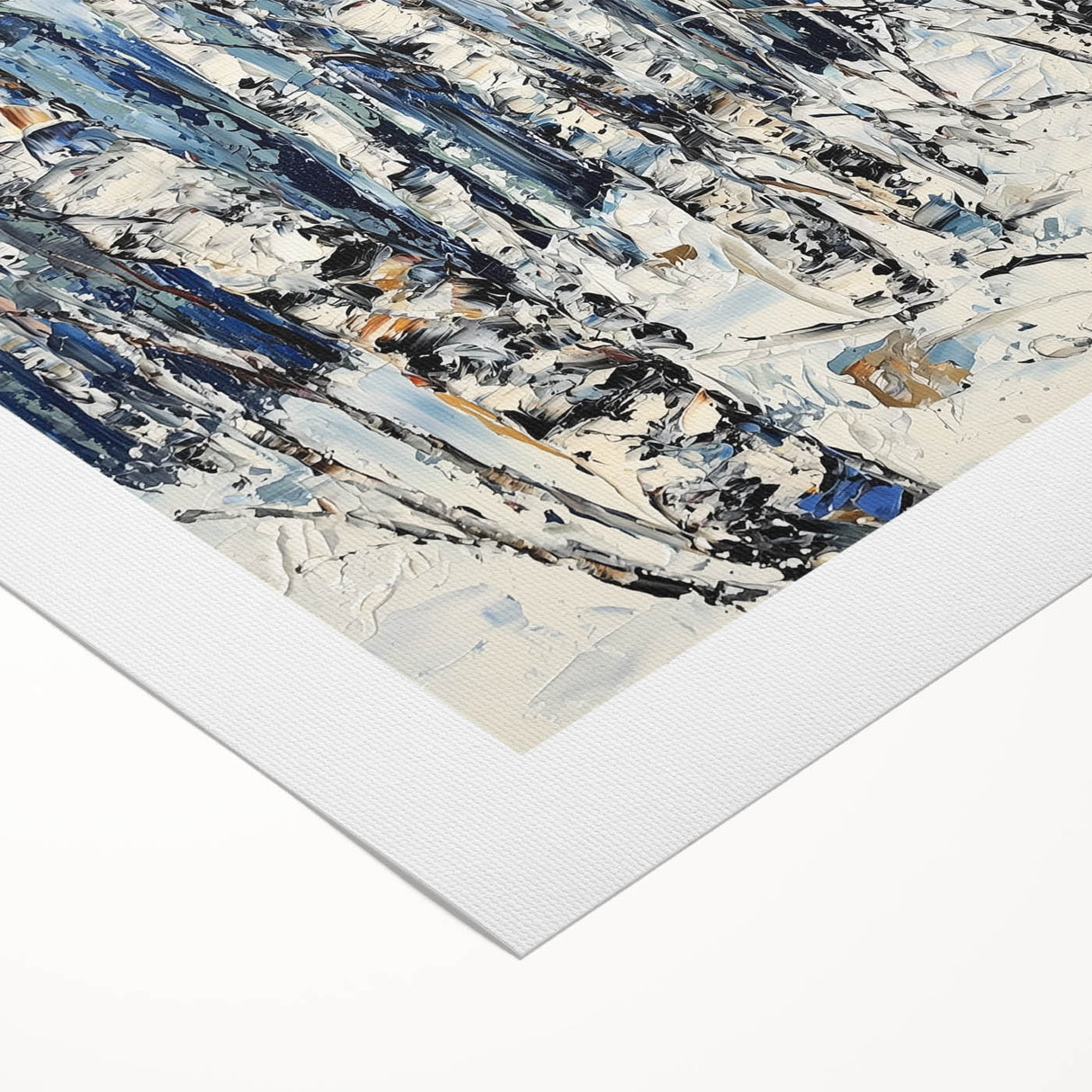 Abstract floral artwork on rolled canvas, showcasing vibrant colors and intricate designs, perfect for home decor. Packaged securely in a cardboard tube for safe delivery.