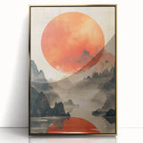 Framed acrylic wall art showcasing an abstract minimalist design with gold accents, perfect for modern home decor. Ideal for adding a touch of elegance to any space.