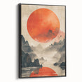 Framed minimalist abstract wall art featuring a sleek black design, showcased from a side view to highlight its depth and modern aesthetic, perfect for contemporary decor.