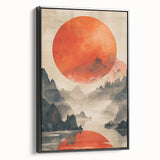Framed minimalist abstract wall art featuring a sleek black design, showcased from a side view to highlight its depth and modern aesthetic, perfect for contemporary decor.