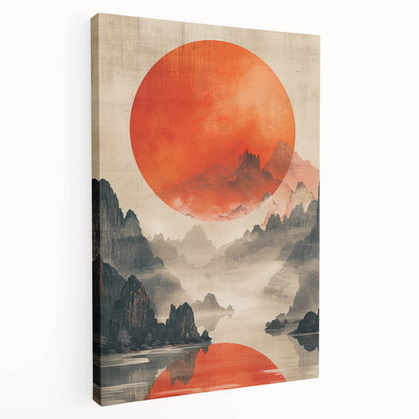 Abstract minimalist wall art on stretched canvas, showcasing soft pastel colors and geometric shapes, perfect for modern home decor or office spaces.