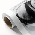 Large Abstract Wall Art – Bold Black and White Circular Motion Canvas