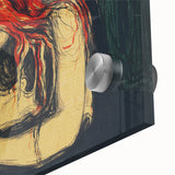 Expressionist Art: Emotional Abstract Portrait in Bold Red and Black