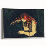 Expressionist Art: Emotional Abstract Portrait in Bold Red and Black