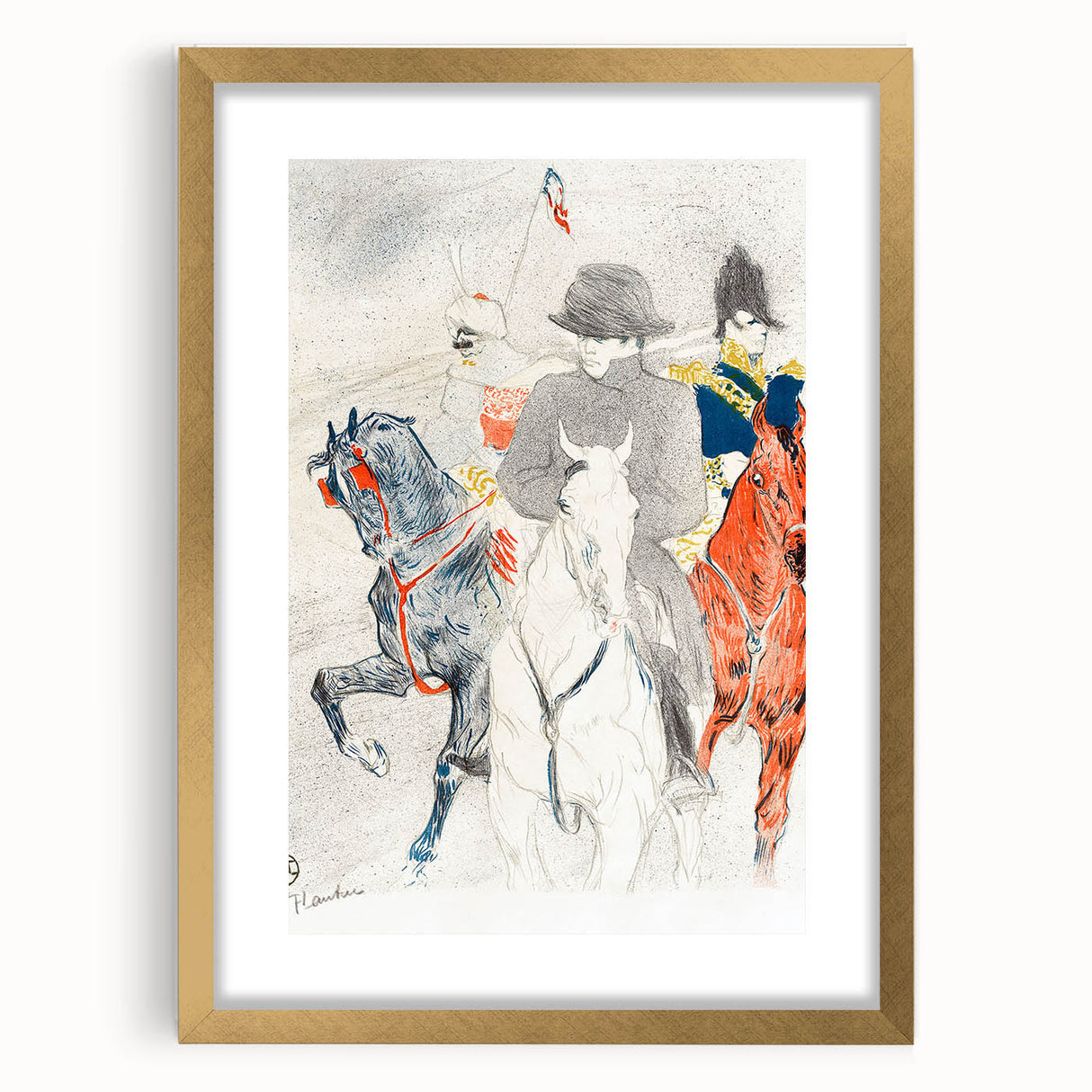 Napoleon and Horsemen - Impressionist Art by Toulouse-Lautrec