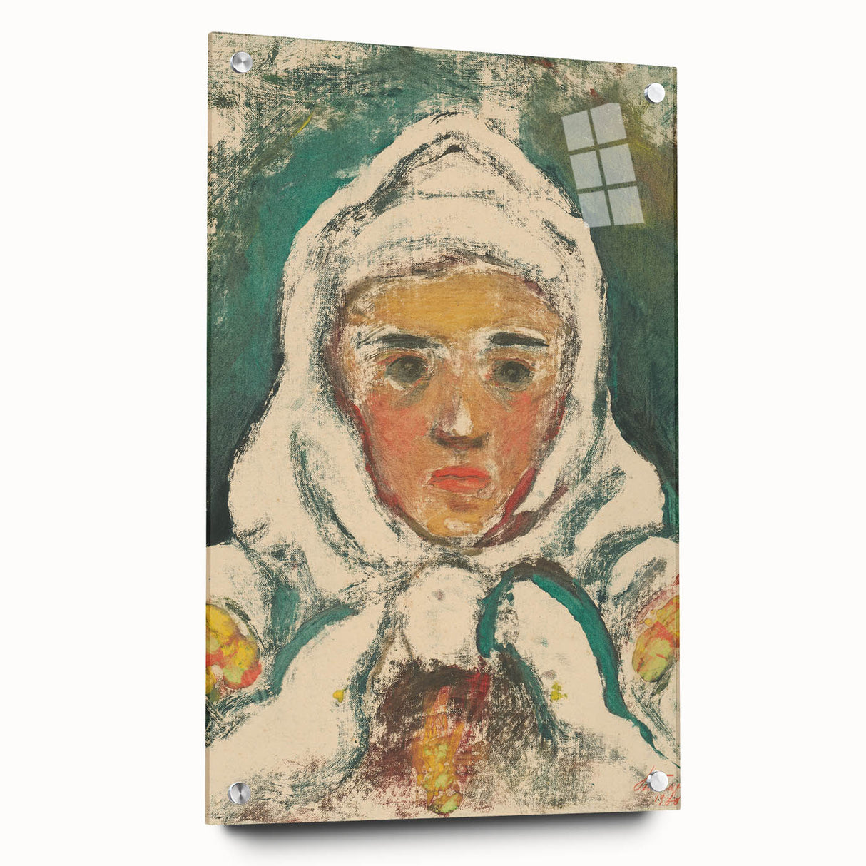 Realism Art Print: Expressive Villager Portrait Realism Canvas Wall Art
