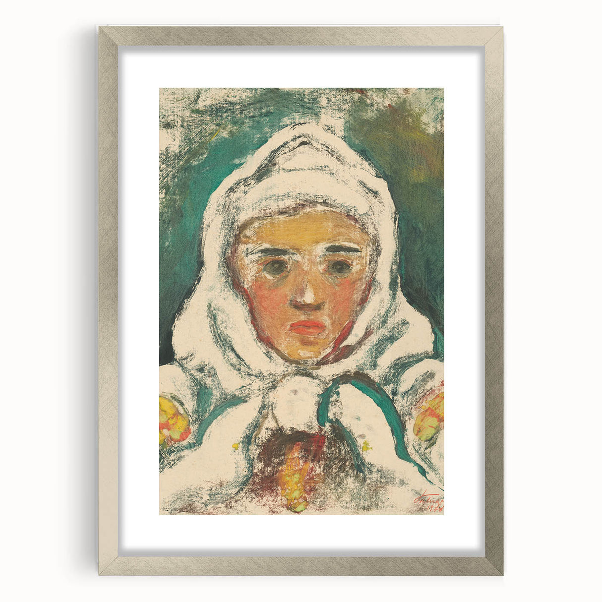 Realism Art Print: Expressive Villager Portrait Realism Canvas Wall Art