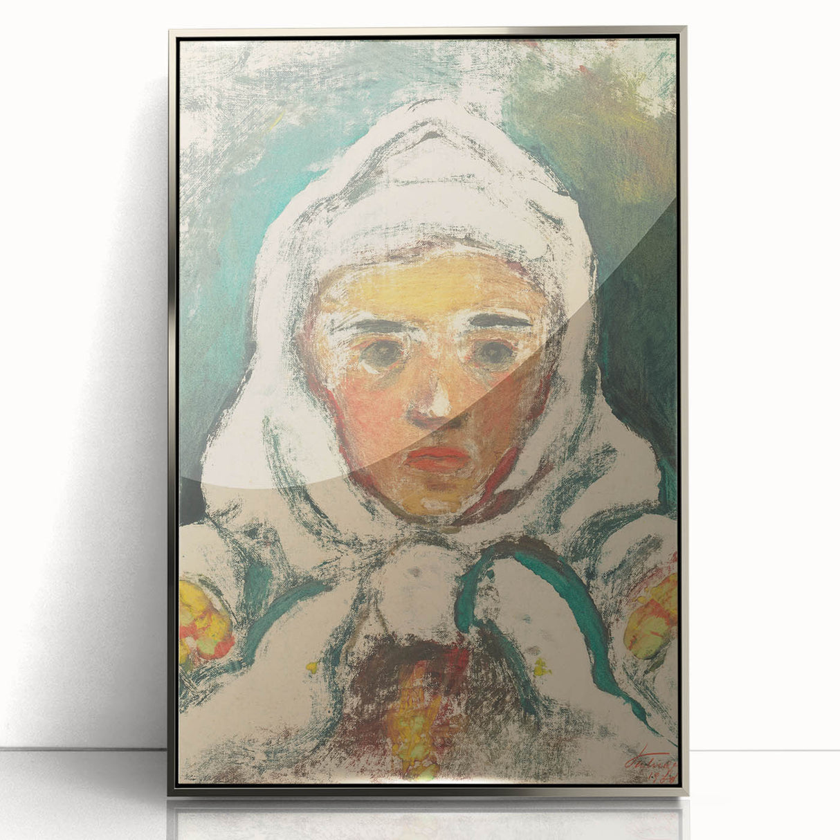 Realism Art Print: Expressive Villager Portrait Realism Canvas Wall Art