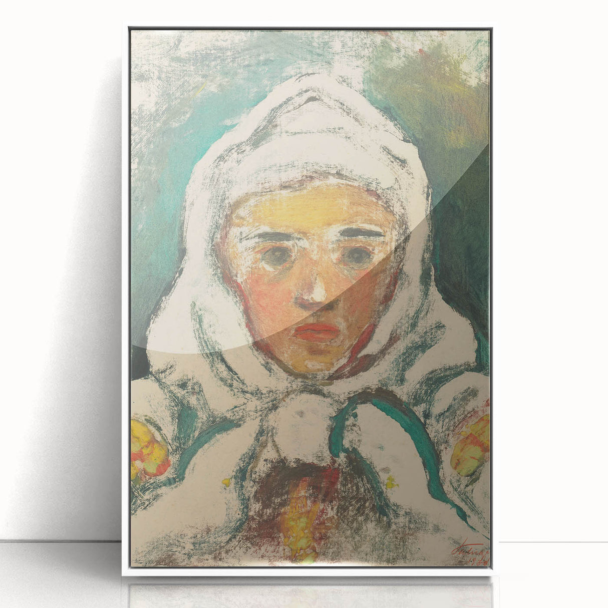Realism Art Print: Expressive Villager Portrait Realism Canvas Wall Art
