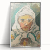 Realism Art Print: Expressive Villager Portrait Realism Canvas Wall Art